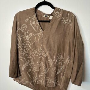 Brown Floral Women's Top
